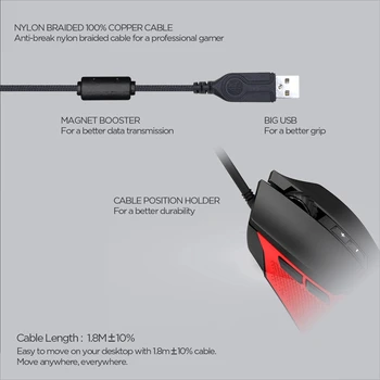 FANTECH X15 Erhverv Gaming Mus 4800 DPI Justerbar RGB Mus Mus Til Bærbare PC Spil USB-Kablet Ergonomisk Mus Til PUBG CS
