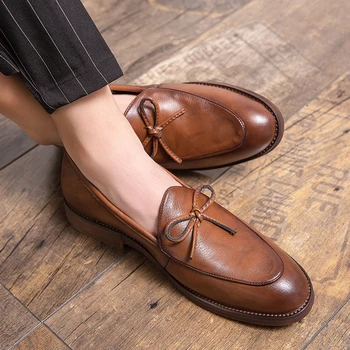 Mænd Casual Læder Sko Classic Fashion Elegantes Loafers College Stil Sko Kørsel Sko Daglige Business Loafers Plus Size 47