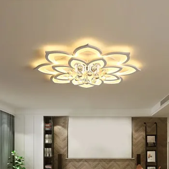 Moderne Krystal LED-loftsbelysning Til Stue Køkken Inventar Lampe Med Fjernbetjening Hjem Soveværelse Belysning Plafon Lustre