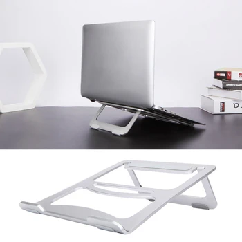 Falsning Aluminium bærbar Laptop Anti-slip Cooling Pad Stand Holder Ergonomi Vinkel til MacBook 10-17 tommer