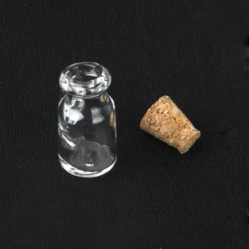 10stk 0,5 mL Mini Lille Glas Flasker med Klare korkprop Lille Hætteglas Krukker Beholdere Besked Bryllupper Ønsker Smykker