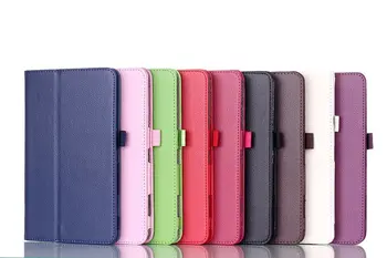 Høj Kvalitet Litchi Slim-Folio Stand PU Læder Cover Beskyttende Hylster Skin Case til Samsung Galaxy Tab 4 7.0 T230 T231 T235