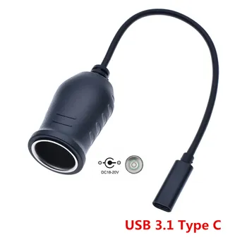 Usb-C Usb-3.1 Type C Til Cigarettænder Stik Beholder Oplader Kabel-20V 100W Auto Interiør Tilbehør