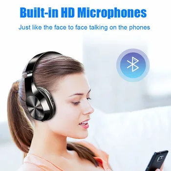 Aoogoor T5 HiFi Aktive Noise Cancelling, Trådløse Hovedtelefoner, Bluetooth 5.0 Hovedtelefoner Over Ear Headset Med Mikrofon