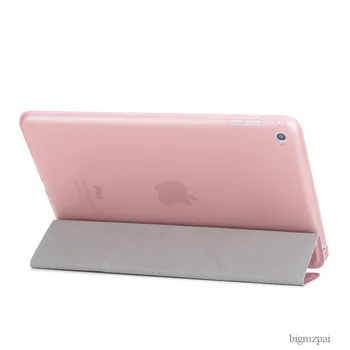 Til iPad Mini 4-Sagen Smart Vågne Op Søvn Flip Stå Ultra Slim Fleksibel TPU Silikone Blød Bagside Forside Beskyttende Dække For mini-4