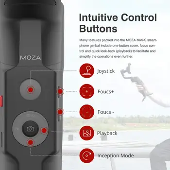 MOZA MINI S S 3-Akset Sammenklappelig lommestørrelse Håndholdte Gimbal Stabilisator MINI-S til iPhone X 11 Smartphone GoPro MINI MI VIMBLE