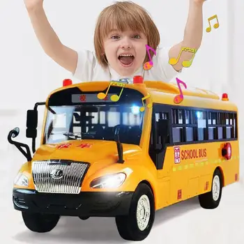 Simulering Inerti skolebus Legetøj Skole Bil Model Belysning Bil Interaktivt Legetøj Uddannelsesmæssige Musik For Kids Legetøj Inerti I8K8