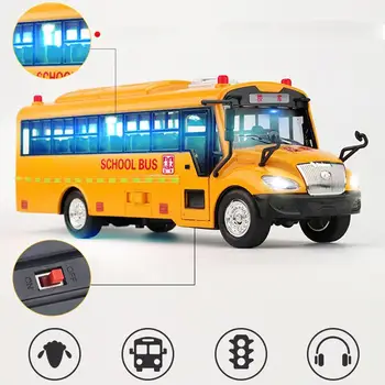 Simulering Inerti skolebus Legetøj Skole Bil Model Belysning Bil Interaktivt Legetøj Uddannelsesmæssige Musik For Kids Legetøj Inerti I8K8