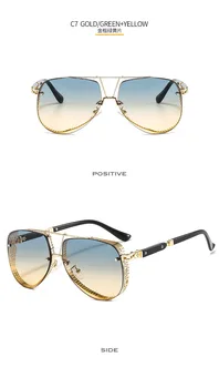 Nye luksus metal dekorative mænds Luftfart solbriller ocean farve, belægning, trendy, feminine solbriller Oculos De Sol