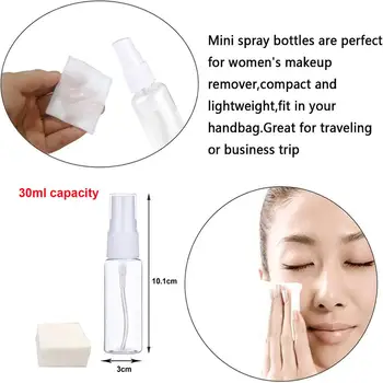 10stk 30 ML Spray Flasker Bærbare Klar Plast, Tætte Små Kosmetiske Genopfyldning Alkohol Tom Flydende Rejse Mini Container