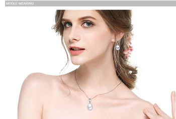 SHDIYAYUN 2020 Nye Smykker Sæt Drop halskæde 925 Sterling Sølv Smykker Til Kvinder, ægte, Naturlig Pearl Tilbehør