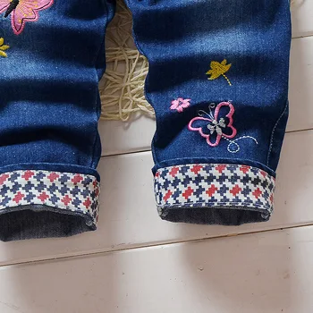 BibiCloa 2020 Kids Bukser Tegnefilm Denim Overall Til Pige Bib Jeans Foråret Efteråret Nye Børn Butterfly Tegnefilm Bukser