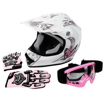 DOT Motorcykel Børn Unge Børn Hjelm Motocross Fuld ansigtsmaske, som skal Offroad Dirt Bike ATV Beskyttelsesbriller, Handsker, Hjelme, Casque