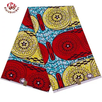 Bintarealwax Afrikanske Polyester Stof Billigste Engros i Høj Kvalitet 6Yards/Masse Klud Ankara Materiale til Party Dress FPZ001