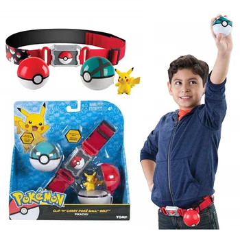 TAKARA TOMY Pokemon legetøj Pokeball Med Bælte Action Figur Model Legetøj Udtrækkelig Bælte Gaver til Børn Legetøj i kassen