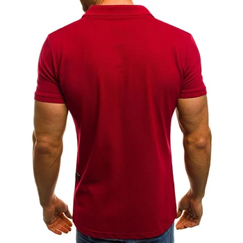 Hot Salg Mænd er T-Shirt 2020 Sommer Mode Solid kortærmet T-Shirt Mænd LAISO Print Krave Slim Fit Herre Top Tee Shirt