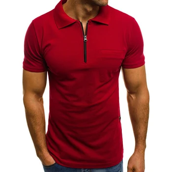 Hot Salg Mænd er T-Shirt 2020 Sommer Mode Solid kortærmet T-Shirt Mænd LAISO Print Krave Slim Fit Herre Top Tee Shirt