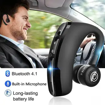 V9 hovedsæt, Håndfri Bluetooth-hovedtelefoner, trådløse headset Forretning headset Kørsel Opkald Sports høretelefoner til iphone, Samsung