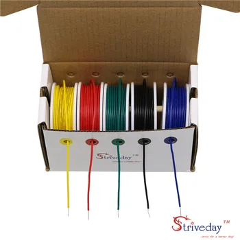 UL 1007 24AWG 50meters Kabel-line PCB Wire Fortinnet kobber 5 farve Mix Fast Ledninger Kit Elektrisk Ledning DIY