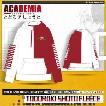 Anime JK Min Helt den Akademiske verden Todoroki Shoto Cosplay Kostume Hoodie Trøje Hvid Rød Mode Toppe Farve Matchende Sweatshirt Hoody