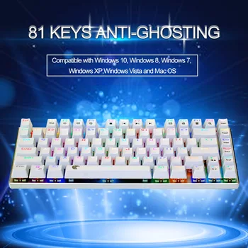 Mekaniske tastatur glat line red skifte 81 nøgler RGB-hvid baggrundsbelysning spil tastatur kompakt design Amerikansk layout eagle Z88