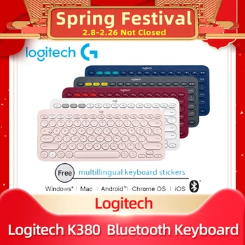 Logitech K380 Multi-Enhed Bluetooth-Tastatur Gamer Tastatur i Ultra Mini Slå Chrome for Mac OS Windows til IPhone IPad Android