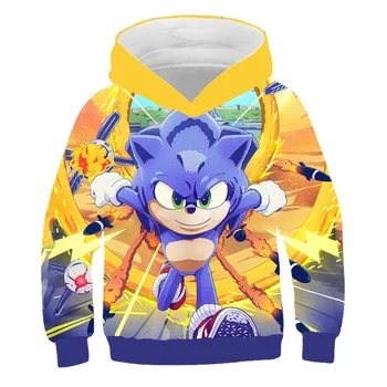 Drenge Hoodie Sweatshirt Sonic the Hedgehog Hættetrøjer Til Teen Piger, Tøj Baby Drenge Efterår og Vinter Sonic Hoodie Overlegen Kvalitet