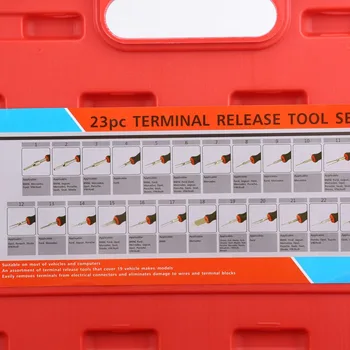 23pcs Universal Automotive Terminal Frigivelse Fjernelse Remover Tool Kit holdbar ferramenta automotiva cassetta nyttige utensili