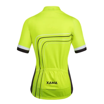 2021XAMA PRO Kvinders Fluorescerende Gul kortærmet Trøje Sætter MTB Tøj Conjunto Feminino Ciclismo Maillot Mujer