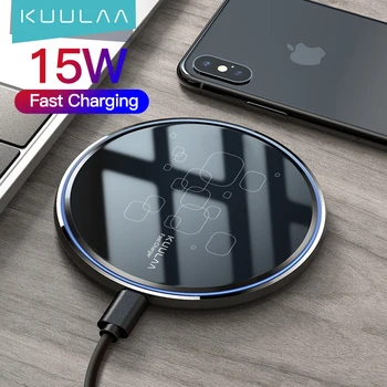KUULAA 15W Qi Trådløse Oplader Til Xiaomi Mi 9 Pro Spejl Trådløs Opladning Pad Hurtig Oplader Til iPhone, 11 X XS Antal XR Plus 8