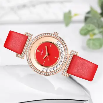 Udsøgt Minimalistisk Kvinder Ure 2020 Ny Enkel Diamant Dial Design Damer Læder armbåndsur Casual Gaver Ur til Kvinde