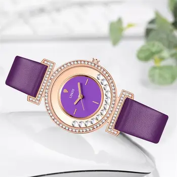 Udsøgt Minimalistisk Kvinder Ure 2020 Ny Enkel Diamant Dial Design Damer Læder armbåndsur Casual Gaver Ur til Kvinde