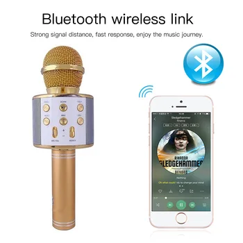 Capsaver WS858 Bluetooth Wireless Karaoke Mikrofon Højttaler Professionelle High-end Version Mic KTV-Afspiller, Mobiltelefon Mikrofon
