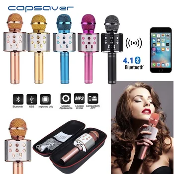 Capsaver WS858 Bluetooth Wireless Karaoke Mikrofon Højttaler Professionelle High-end Version Mic KTV-Afspiller, Mobiltelefon Mikrofon