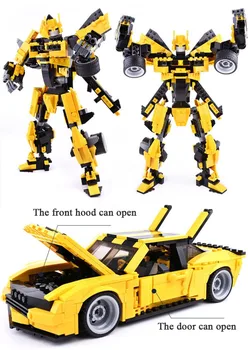 2 i 1 Stor Robot Forvandler Bilen Blokke byggesten Sæt Mursten samlede Modeller, Uddannelses-Kits Legetøj Til Børn Gave 8715