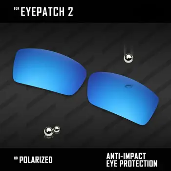 OOWLIT 2 Par Polariserede Solbriller Udskiftning Linser for Oakley Eyepatch 2-Sort og Ice Blue