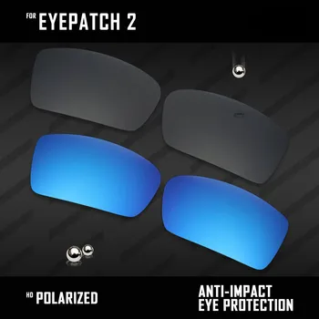 OOWLIT 2 Par Polariserede Solbriller Udskiftning Linser for Oakley Eyepatch 2-Sort og Ice Blue