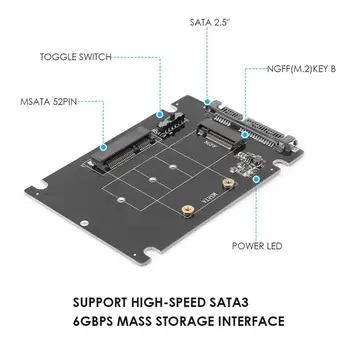 2 i 1 mSATA til SATA NGFF M. 2 for at SATA3 Converter-Adapter-Kort, SSD-Solid-State-Disk-Drev til PC