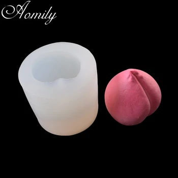 Amoliy 3D Fersken Frugt Silikone Formen Fondant Chokolade Mousse Mould Håndlavet Sæbe, Stearinlys Skimmel Bagning Tilbehør