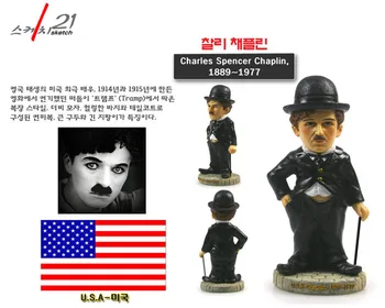 Håndlavede Harpiks Håndværk af Verden Berømtheder Amerikanske Chaplin Figur 2019 Nye Ankomst Hjem Kontor Dekoration Samling