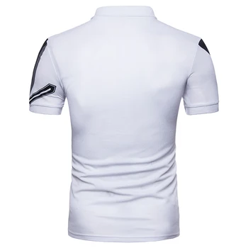 2018 Nye Toppe, polo shirt Mandlige Afslappet stil fashion brand sommeren geometri patchwork kortærmet POLO shirt kjole mænd EU/USA-størrelse