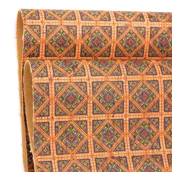 Orange firkant keramiske fliser mosaik mønster, kork, læder, stof, kork væv, kork plade, naturligt materiale, COF-260