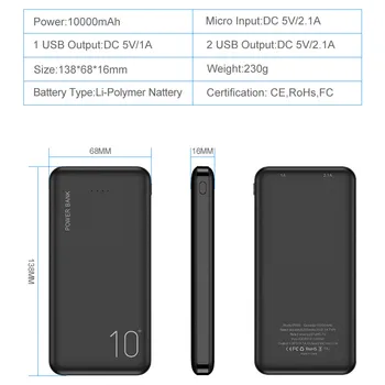 RAXFLY Power Bank 20000mAh Bærbare Opladning PowerBank 10000 mAh USB-PoverBank Ekstern Batteri Oplader Til Xiaomi 10 11 iPhone