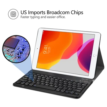 Bluetooth Tastatur taske til iPad 10.2 Case til Apple iPad, 7th Generation A2200 A2198 A2197 Tilfælde, russisk, spansk, engelsk Keyboard