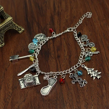 Engros FREMMED TING charme armbånd fashion armbånd & Armbånd Krystal&Glas Perler Armbånd pistol,cykel,økse DIY Smykker