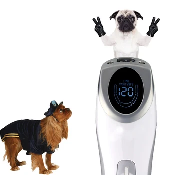 Professionel CP9600 Pet Elektrisk Shaver LCD-Display Kat Hund Trimmer Grooming Haircut Maskine Sølv Genopladelige Dog Clipper