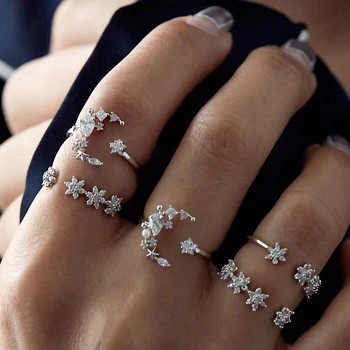 2020 SPRING flower design 925 sterling sølv minimal smykker drop shipping åbne justere kvinder cz blomst søde ring 925 sølv