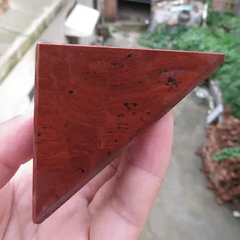 Nye Ankomst ! Naturlig Rød Obsidian Crystal Tetraeder Pyramide 4 Ansigter 6 Kanter 7cm Håndlavet Pyramide Reiki Healing 2019