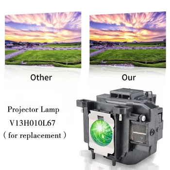 HAPPTBATE Udskiftning projektor lampe ELPLP67/ V13H010L67 for H429A VS210 VS220 PowerLite Home Cinema 710 750HD MG-850HD