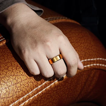 KALEN Mode-ID Signet Ringe Til Mænd, Kvinder, Rustfrit Stål, Guld, Sort Finger Ring Masculino Biker Jewellry
